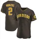 San Diego Padres ＃2 Johnny Manziel Men's Brown Authentic Road Jersey