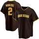 San Diego Padres ＃2 Johnny Manziel Men's Brown Replica Road Jersey