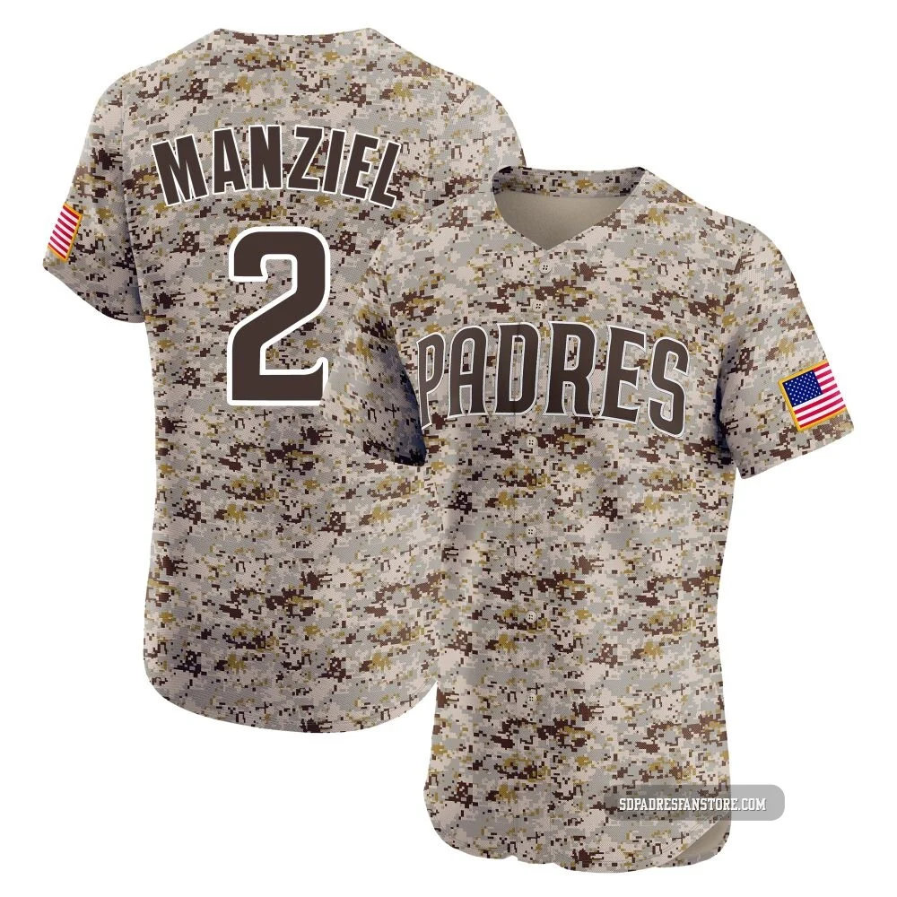 San Diego Padres ＃2 Johnny Manziel Men's Camo Elite Alternate Vapor Premier Jersey