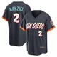 San Diego Padres ＃2 Johnny Manziel Men's Limited Obsidian 2026 City Connect Stadium Jersey