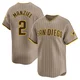 San Diego Padres ＃2 Johnny Manziel Men's Limited Tan Alternate Jersey