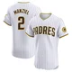 San Diego Padres ＃2 Johnny Manziel Men's White Elite Home Jersey