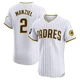 San Diego Padres ＃2 Johnny Manziel Men's White Elite Home Patch Jersey