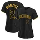 San Diego Padres ＃2 Johnny Manziel Women's Black Authentic Snake Skin City Jersey