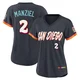 San Diego Padres ＃2 Johnny Manziel Women's Limited Obsidian 2026 City Connect Stadium Jersey