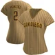 San Diego Padres ＃2 Johnny Manziel Women's Tan/Brown Replica Alternate Jersey