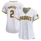 San Diego Padres ＃2 Johnny Manziel Women's White Limited Home Jersey