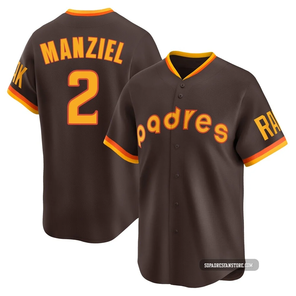 San Diego Padres ＃2 Johnny Manziel Youth Brown Limited Cooperstown Collection Jersey