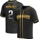 San Diego Padres ＃2 Johnny Manziel Youth Gold Replica Black en Alternate Jersey