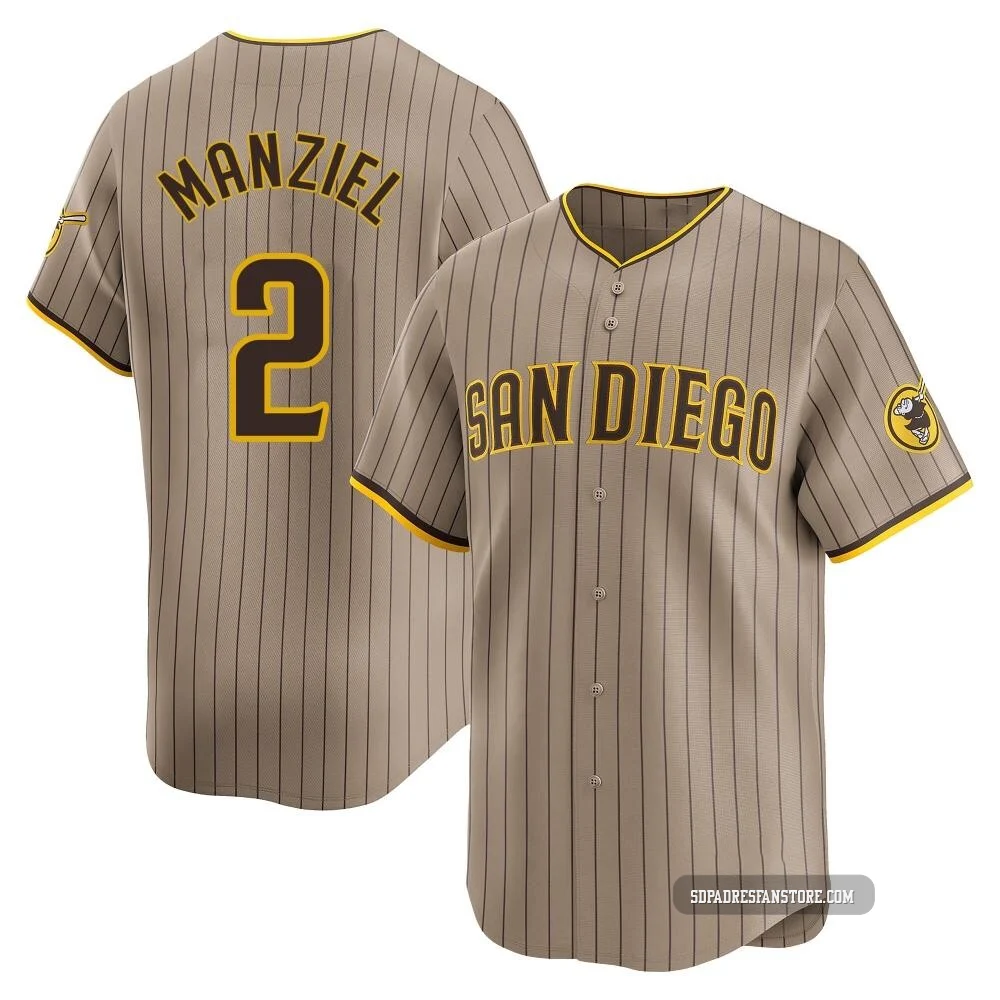 San Diego Padres ＃2 Johnny Manziel Youth Limited Tan Alternate Jersey