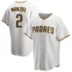 San Diego Padres ＃2 Johnny Manziel Youth White/Brown Replica Home Jersey