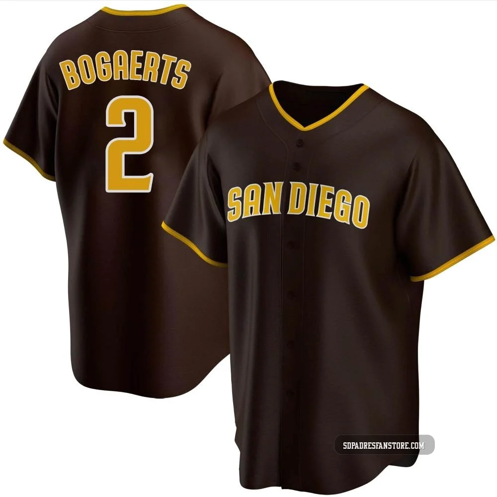 San Diego Padres ＃2 Xander Bogaerts Men's Brown Replica Road Jersey