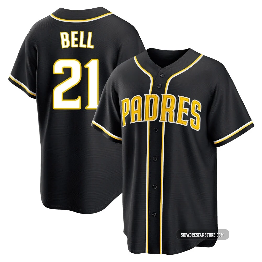 San Diego Padres ＃21 Heath Bell Men's Black Replica Fashion Out Jersey