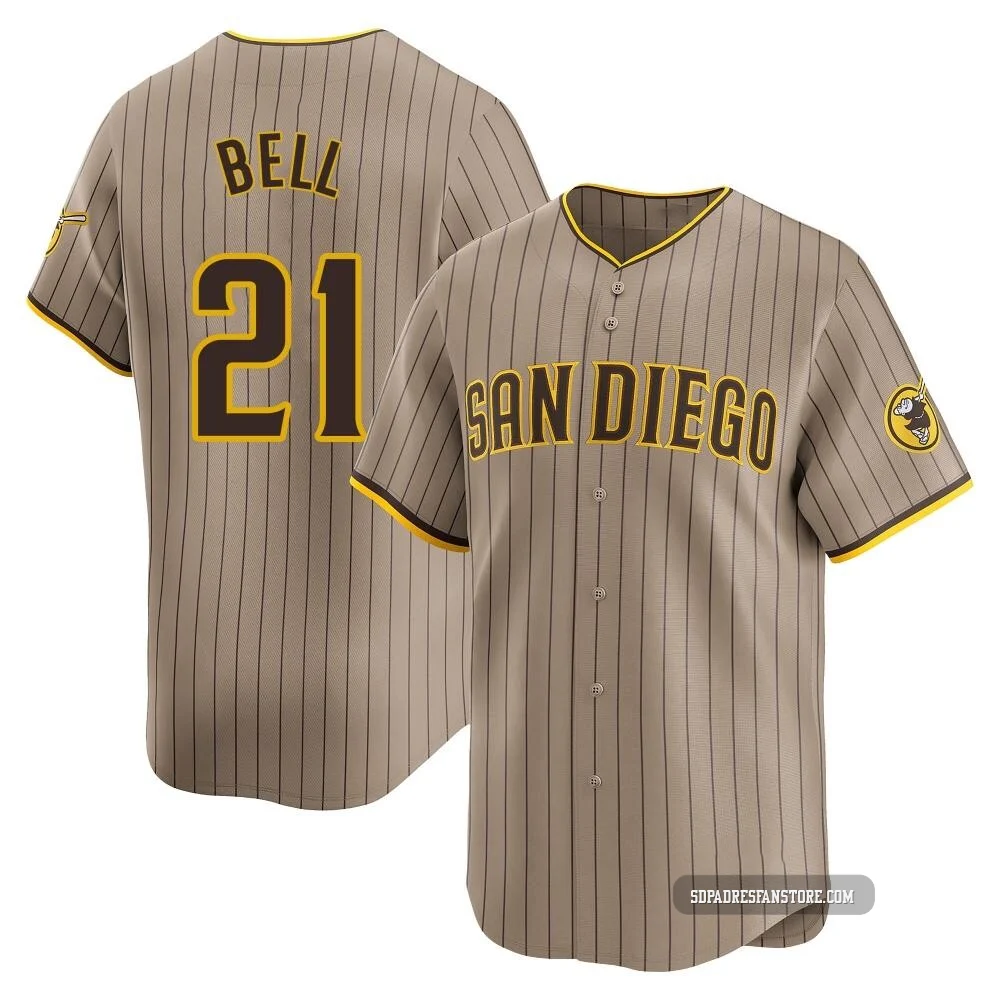 San Diego Padres ＃21 Heath Bell Men's Limited Tan Alternate Jersey
