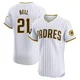 San Diego Padres ＃21 Heath Bell Men's White Elite Home Patch Jersey