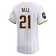 San Diego Padres ＃21 Heath Bell Men's White Elite Home Patch Jersey
