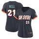 San Diego Padres ＃21 Heath Bell Women's Limited Obsidian 2026 City Connect Stadium Jersey
