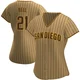 San Diego Padres ＃21 Heath Bell Women's Tan/Brown Authentic Alternate Jersey