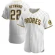San Diego Padres ＃22 Jason Heyward Men's White/Brown Authentic Home Jersey