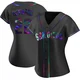 San Diego Padres ＃22 Jason Heyward Women's Black Replica Holographic Alternate Jersey