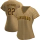 San Diego Padres ＃22 Jason Heyward Women's Tan/Brown Replica Alternate Jersey