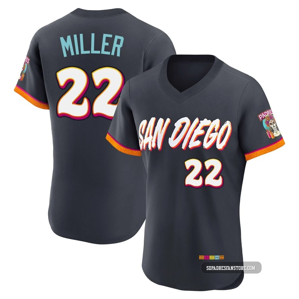 San Diego Padres ＃22 Mason Miller Men's Authentic Obsidian 2026 City Connect Stadium Jersey
