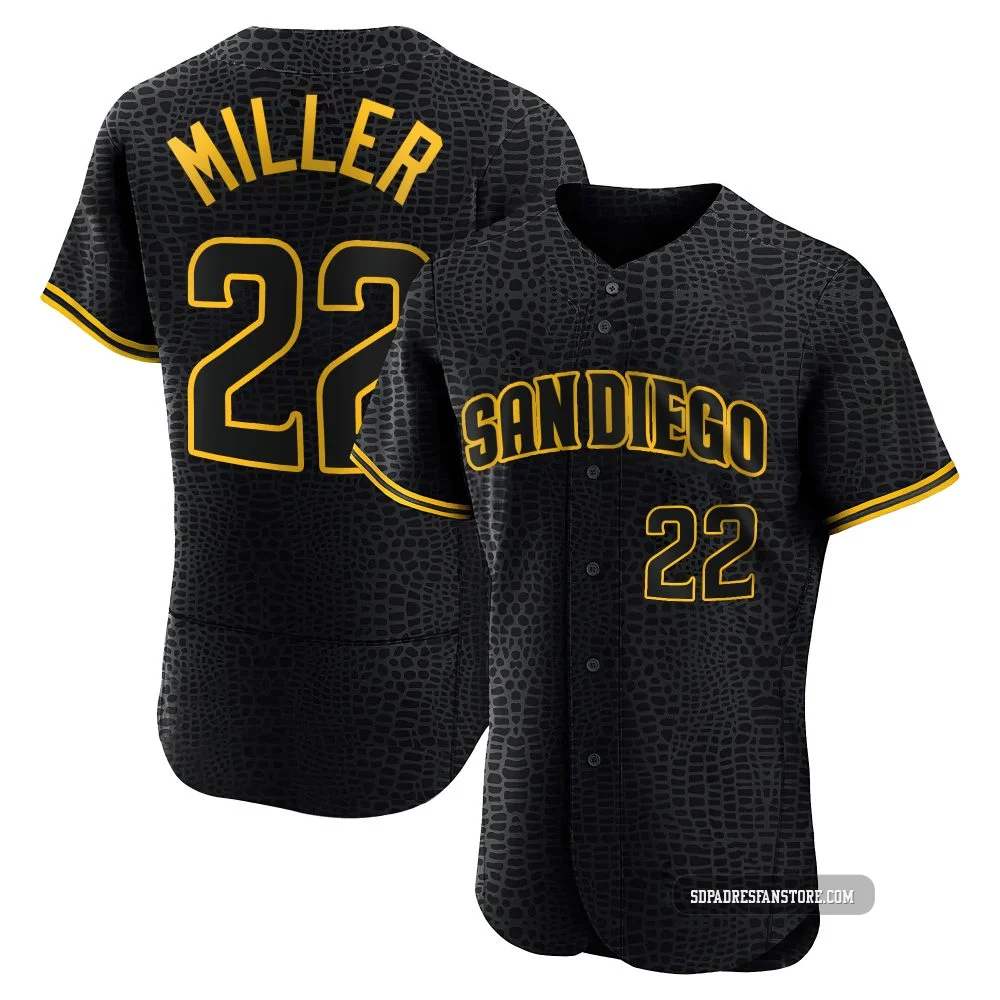 San Diego Padres ＃22 Mason Miller Men's Black Authentic Snake Skin City Jersey