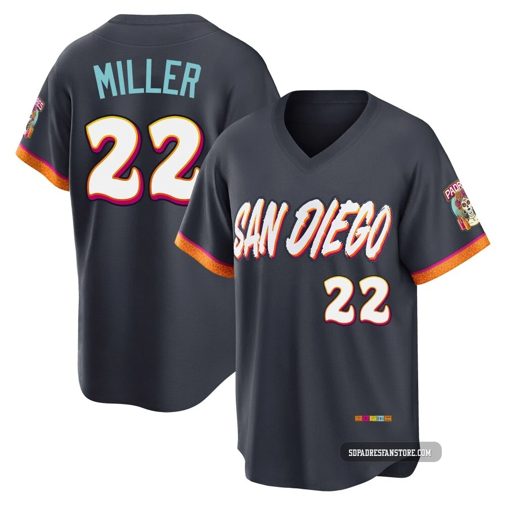 San Diego Padres ＃22 Mason Miller Men's Limited Obsidian 2026 City Connect Stadium Jersey