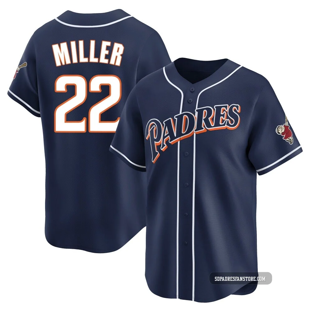 San Diego Padres ＃22 Mason Miller Men's Navy Limited Cooperstown Collection Jersey
