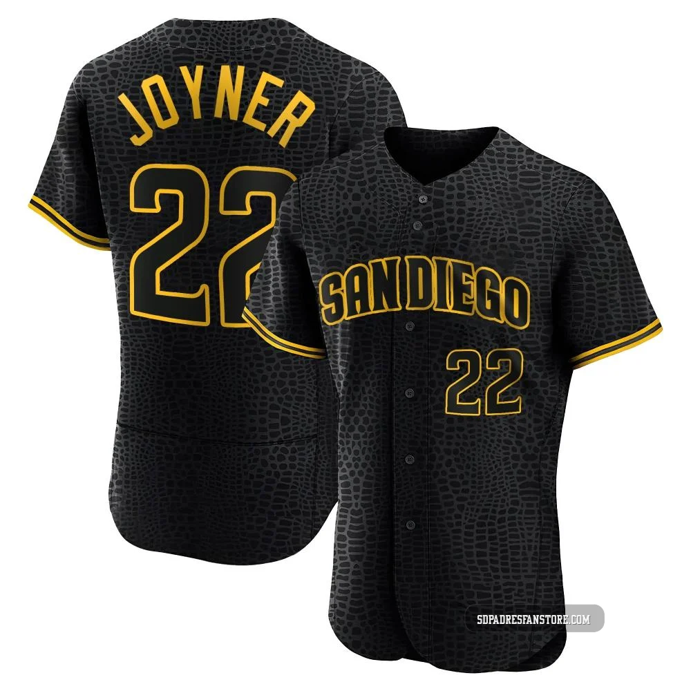 San Diego Padres ＃22 Wally Joyner Men's Black Authentic Snake Skin City Jersey