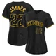 San Diego Padres ＃22 Wally Joyner Women's Black Authentic Snake Skin City Jersey