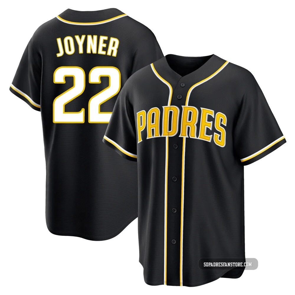 San Diego Padres ＃22 Wally Joyner Youth Black Replica Fashion Out Jersey