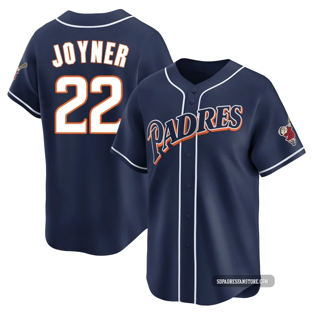 San Diego Padres ＃22 Wally Joyner Youth Navy Limited Cooperstown Collection Jersey