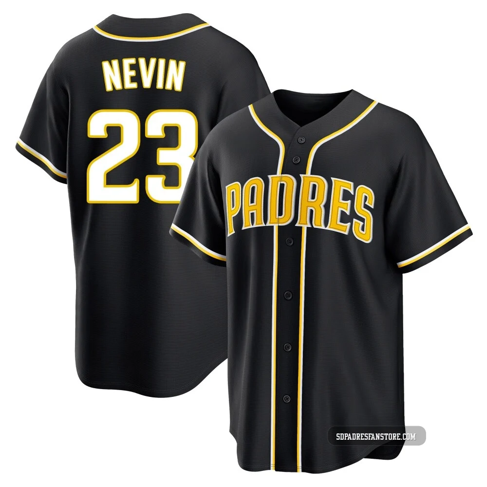 San Diego Padres ＃23 Phil Nevin Men's Black Replica Fashion Out Jersey
