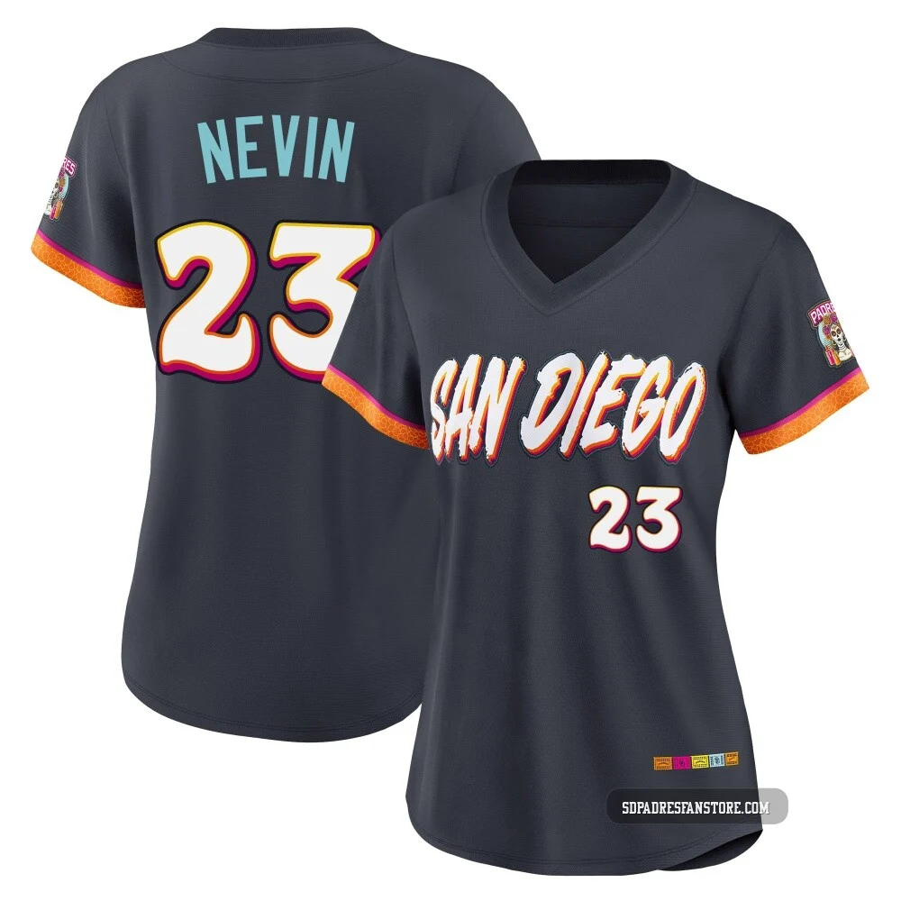 San Diego Padres ＃23 Phil Nevin Women's Limited Obsidian 2026 City Connect Stadium Jersey