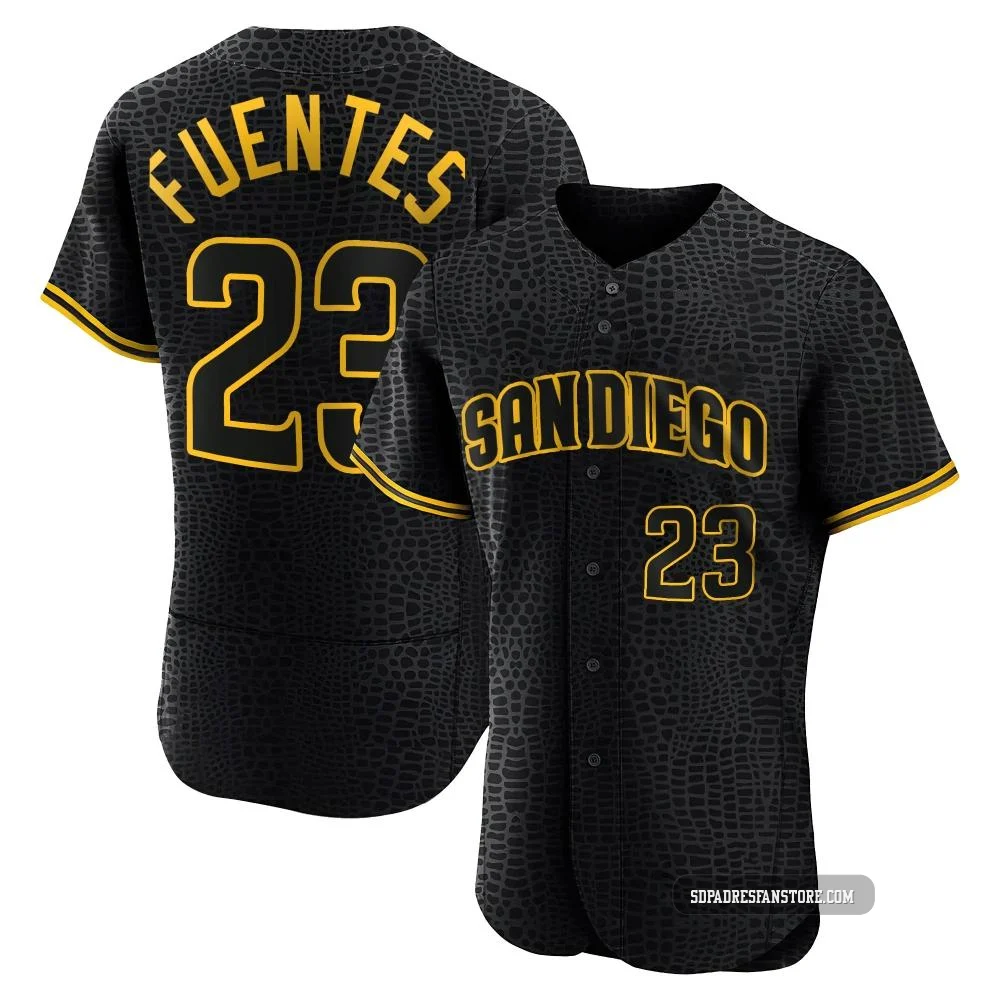 San Diego Padres ＃23 Tito Fuentes Men's Black Authentic Snake Skin City Jersey