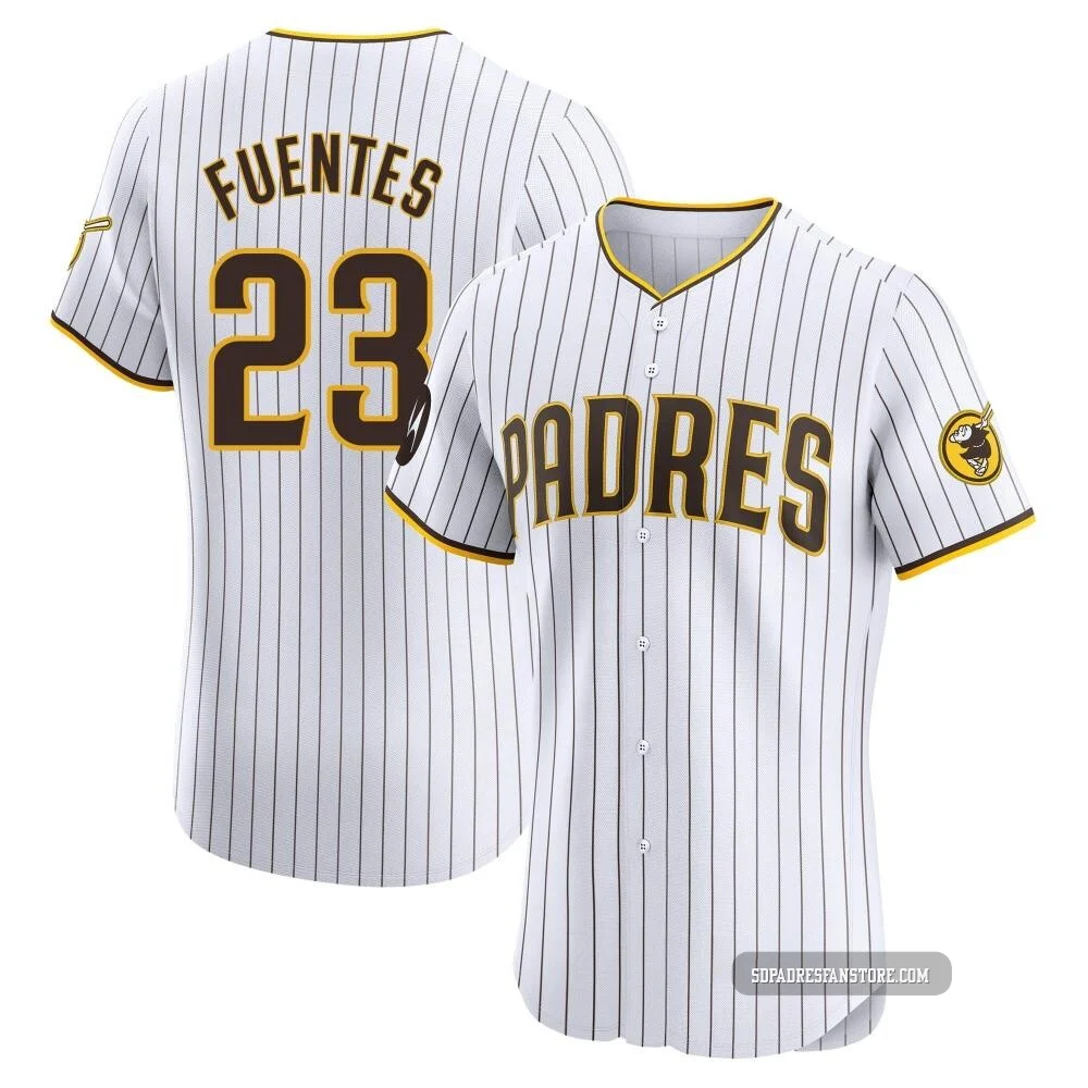 San Diego Padres ＃23 Tito Fuentes Men's White Elite Home Patch Jersey
