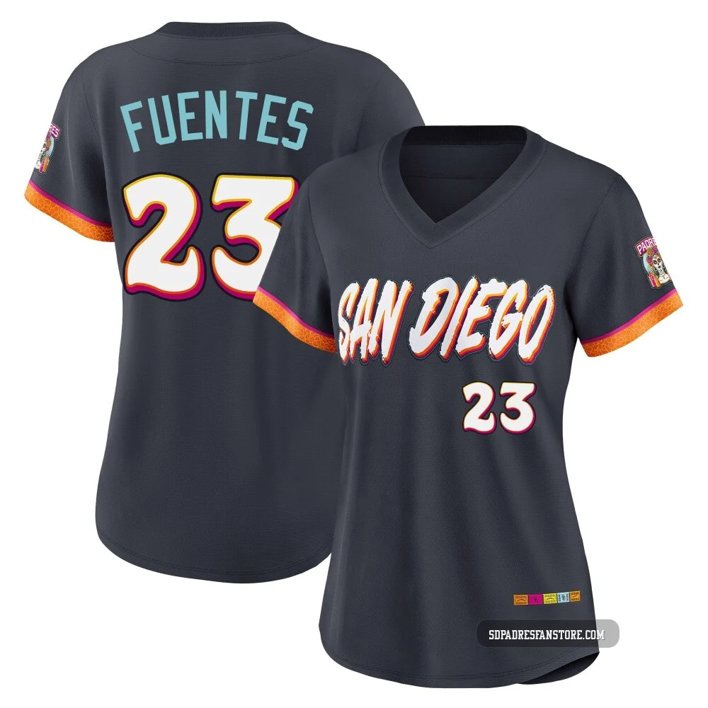 San Diego Padres ＃23 Tito Fuentes Women's Limited Obsidian 2026 City Connect Stadium Jersey