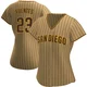 San Diego Padres ＃23 Tito Fuentes Women's Tan/Brown Replica Alternate Jersey
