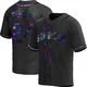 San Diego Padres ＃24 David Peralta Men's Black Replica Holographic Alternate Jersey