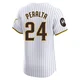 San Diego Padres ＃24 David Peralta Men's White Elite Home Patch Jersey