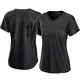 San Diego Padres ＃24 David Peralta Women's Black Authentic Pitch Fashion Jersey