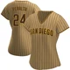 San Diego Padres ＃24 David Peralta Women's Tan/Brown Authentic Alternate Jersey