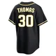 San Diego Padres ＃30 Derrel Thomas Men's Black Replica Fashion Out Jersey