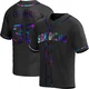 San Diego Padres ＃30 Derrel Thomas Men's Black Replica Holographic Alternate Jersey