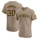 San Diego Padres ＃30 Derrel Thomas Men's Brown Elite Alternate Jersey