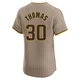 San Diego Padres ＃30 Derrel Thomas Men's Brown Elite Alternate Jersey