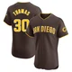 San Diego Padres ＃30 Derrel Thomas Men's Brown Elite Road Vapor Premier Jersey