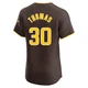 San Diego Padres ＃30 Derrel Thomas Men's Brown Elite Road Vapor Premier Jersey