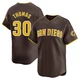 San Diego Padres ＃30 Derrel Thomas Men's Brown Limited Away Jersey